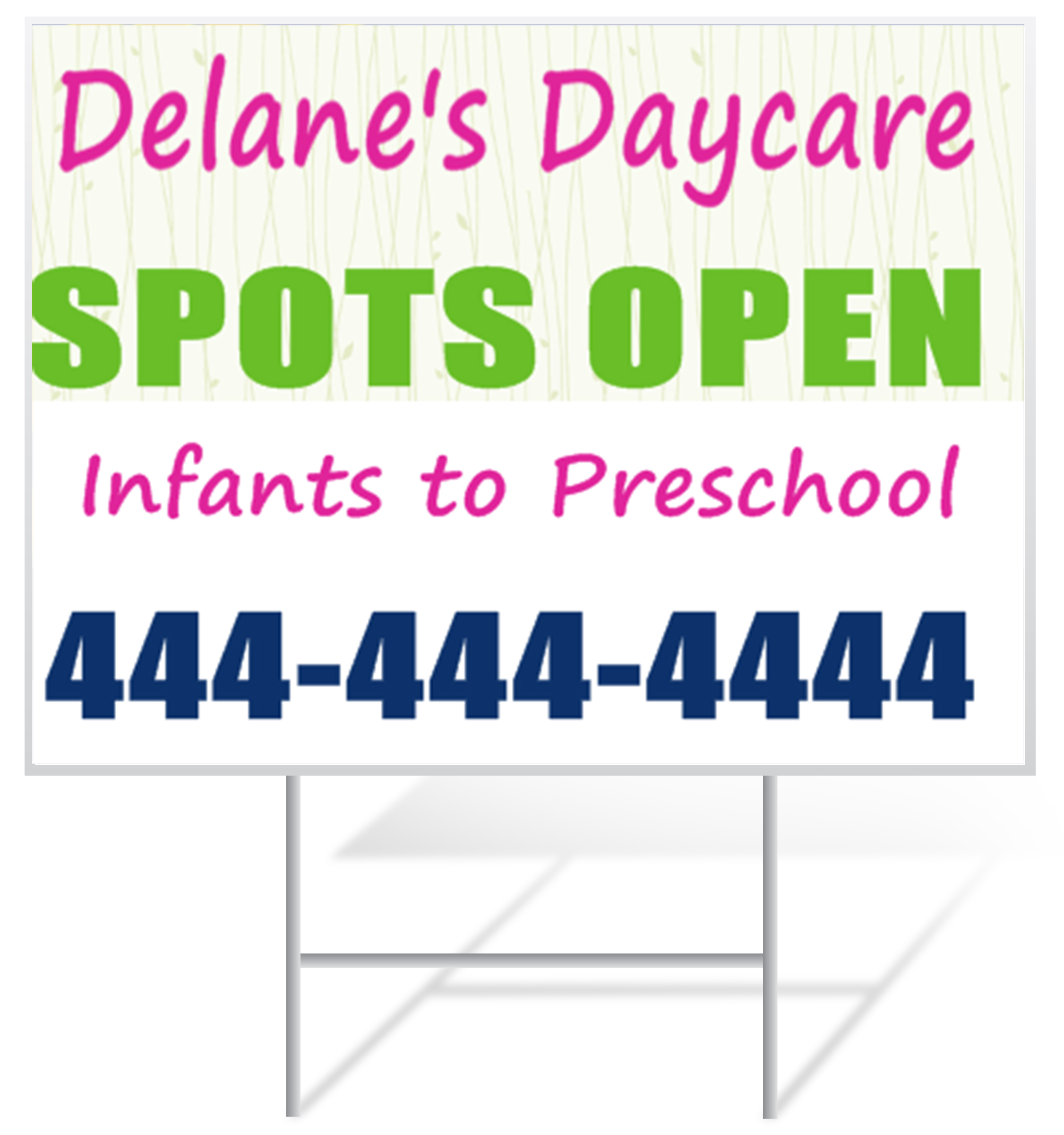 Daycare Lawn Sign Example | LawnSigns.com