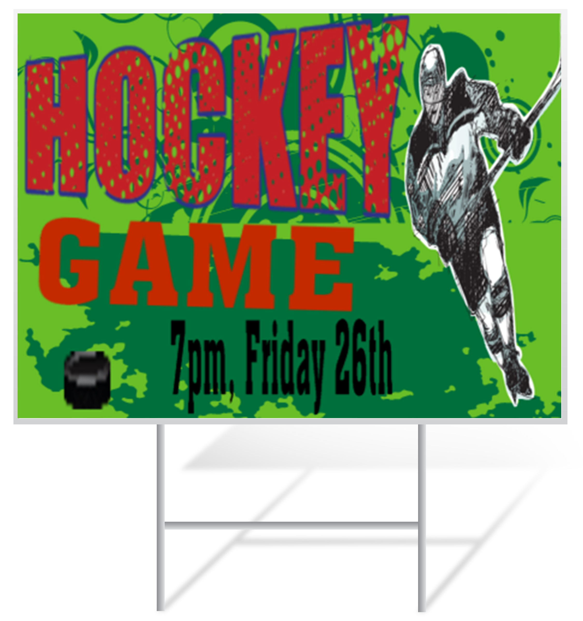 Hockey Lawn Sign Example | LawnSigns.com