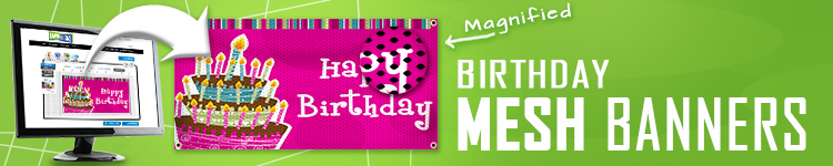 Birthday Mesh Banners | LawnSigns.com