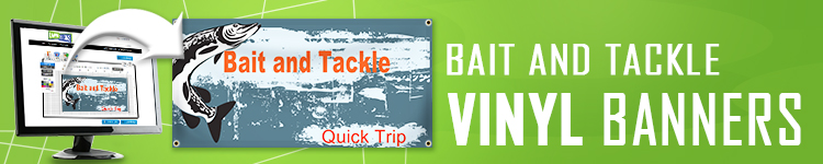 Bait and Tackle Vinyl Banners | LawnSigns.com