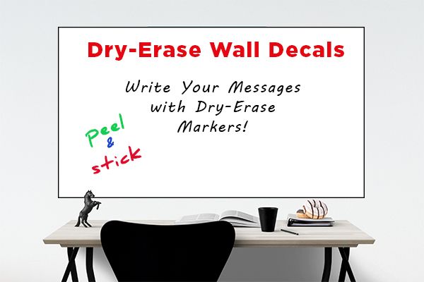 Dry Erase Wall Decal on a wall above a desk and chair.