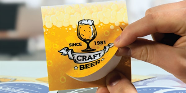 Kiss-Cut Label of a craft beer logo.