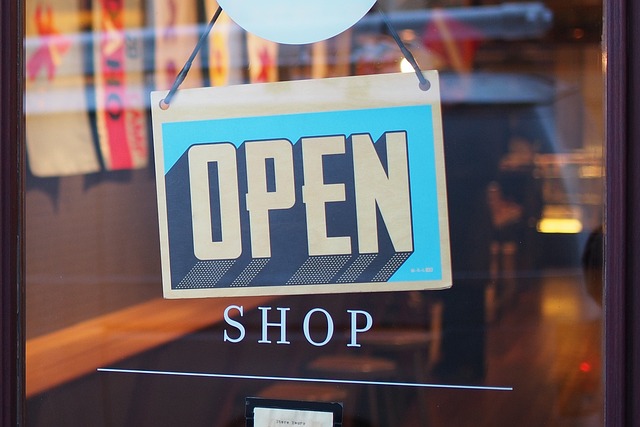 Storefront with sign