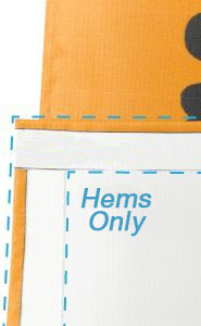 Hems only banner finishing