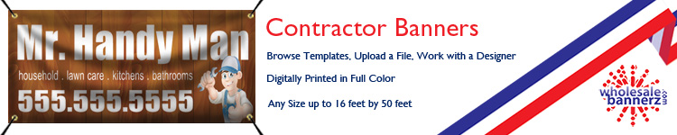 Custom Contractor Banners from Wholesalebannerz.com