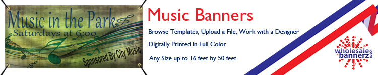 Custom Music Banners from Wholesalebannerz.com