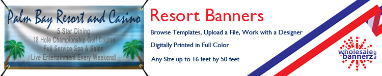 Custom Resort Banners from Wholesalebannerz.com