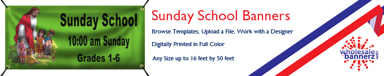 Custom Sunday School Banners from Wholesalebannerz.com