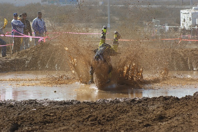 Dirt bike mud wipeout