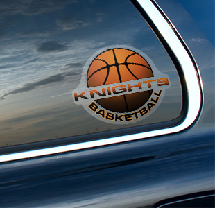clear knights basketball window sticker