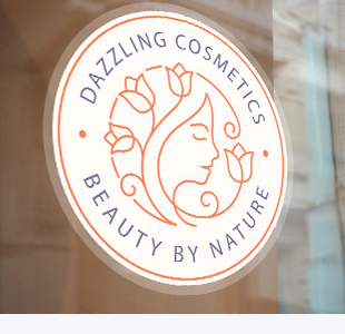 Clear Window Sticker for Dazzling Cosmetics - Beauty by Nature