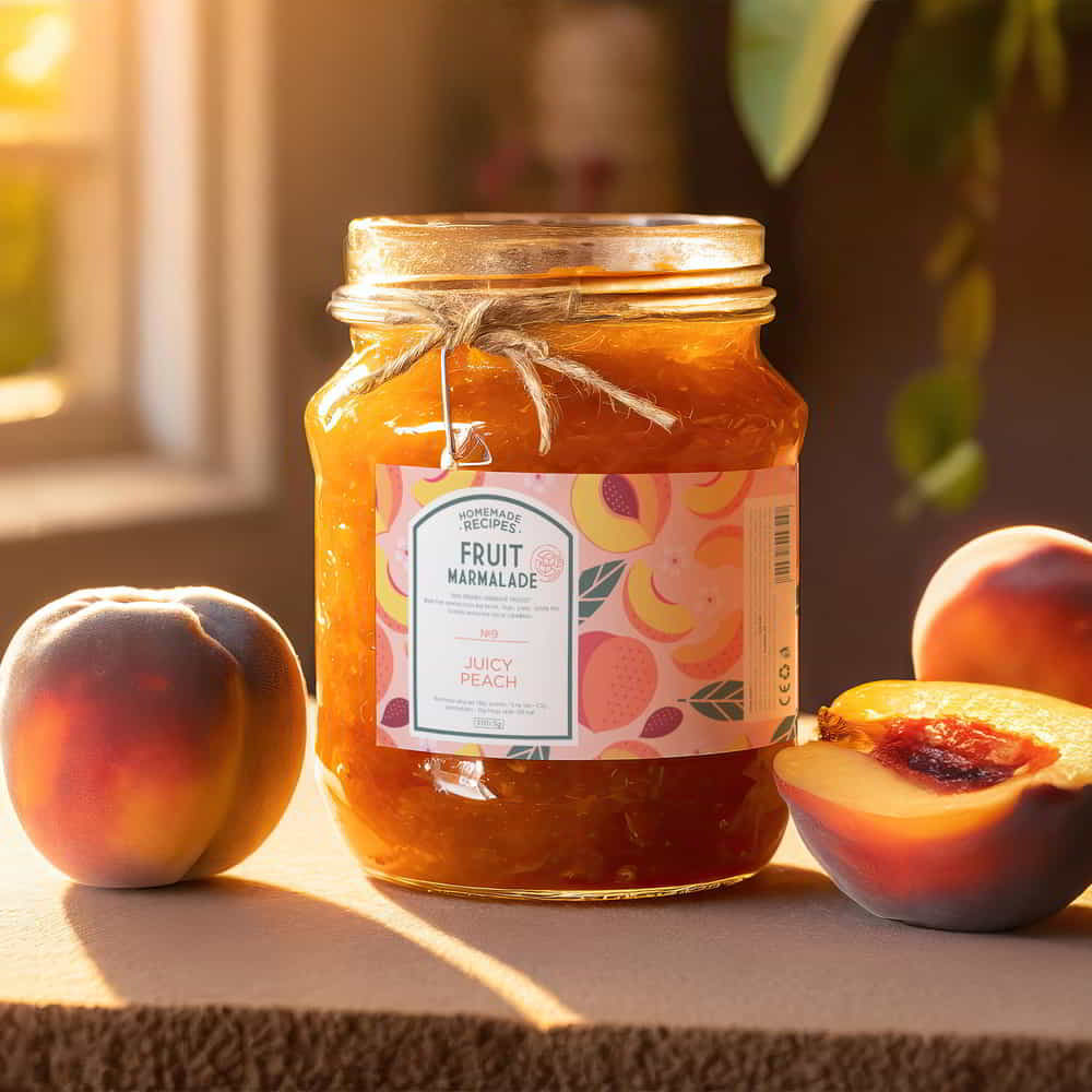 Homemade Recipes Peach Marmalade Label