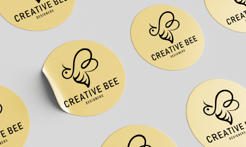 Creative bee circle label sheet