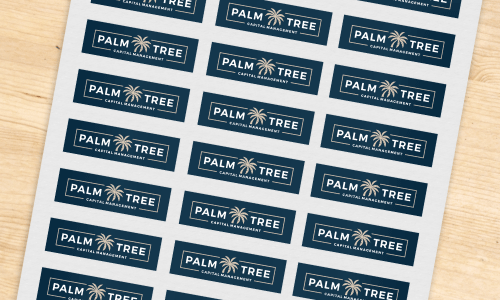 Palm tree rectangle label sheet