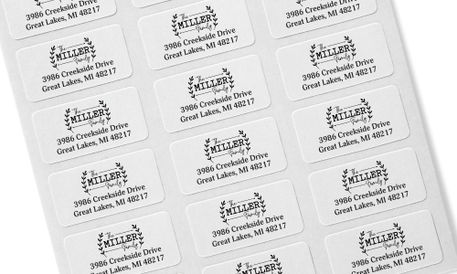 Miller family rounded corner address label sheets