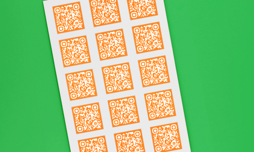 Square qr code label sheet