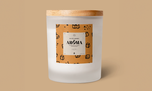 Aroma square candle label