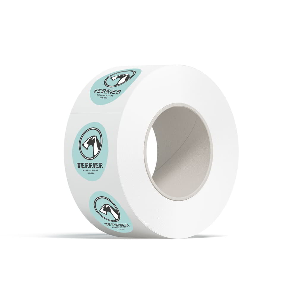 Terrier Oval Paper Roll Labels