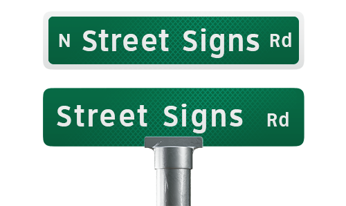 Extruded Street Name Signs