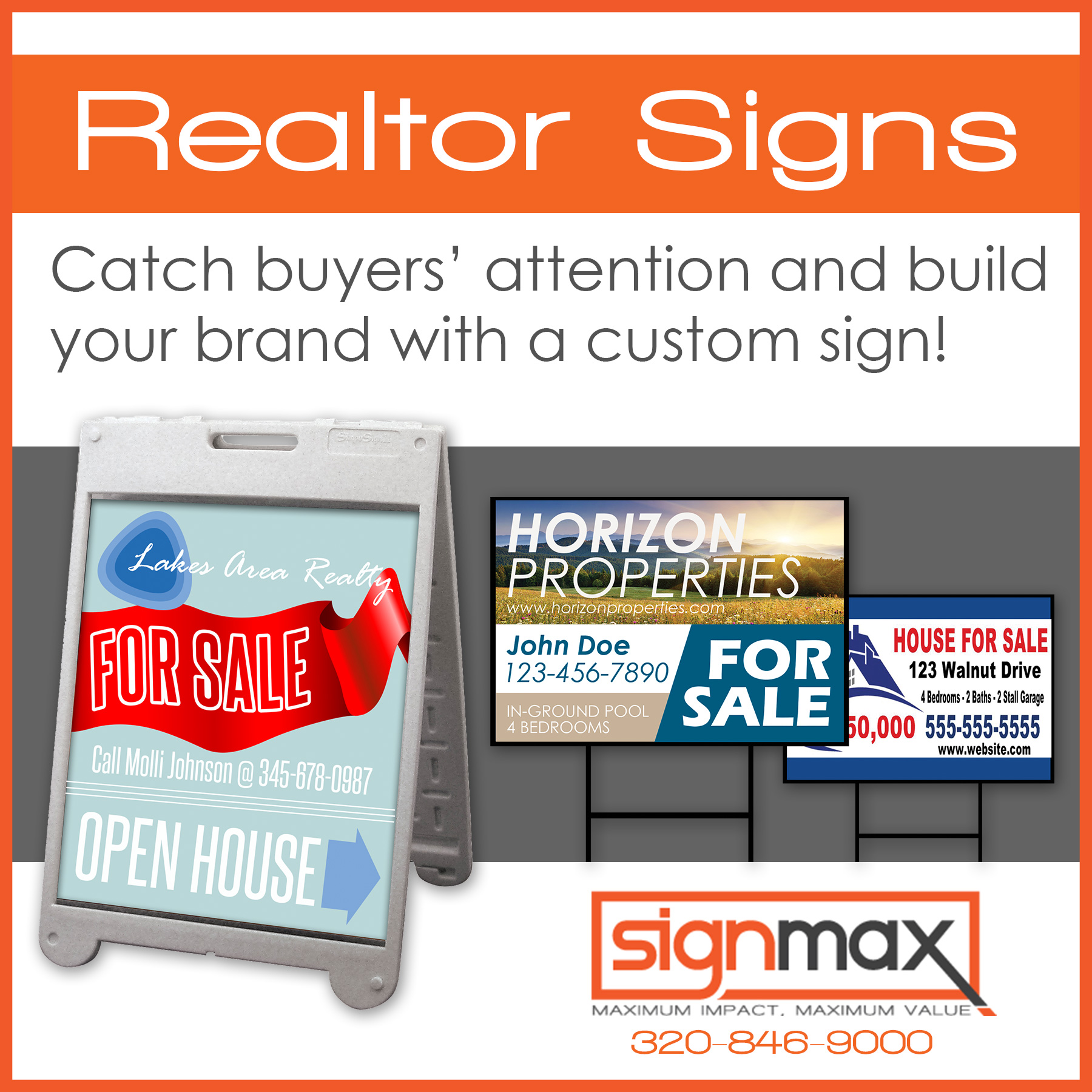 Realtor Yard Signs and Displays | Signmax.com