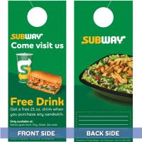 Free Drink w Purchase 01 Double-Sided Door Hanger