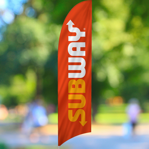 Subway Logo Orange Feather Flag