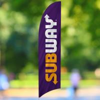 Subway Logo Purple Feather Flag