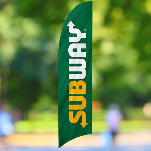 Subway Logo Green Feather Flag