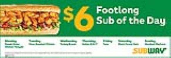 $6 Footlong of the Day Menu Footer