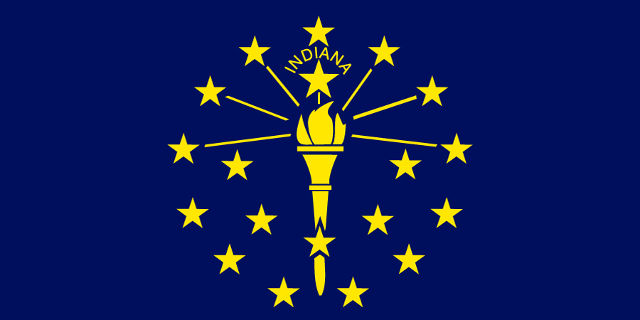 Sticker: State Flag - Indiana (1.5in x 3in)