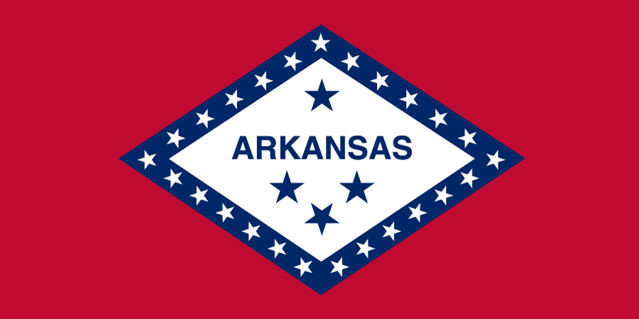 Sticker: State Flag - Arkansas (1.5in x 3in)