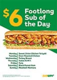 $6 Footlong of the Day 02 Window Cling