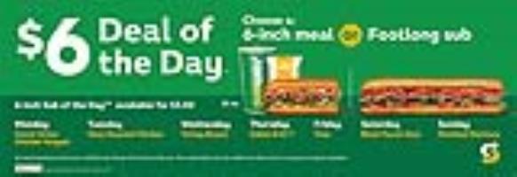 $6 Deal of the Day Menu Footer