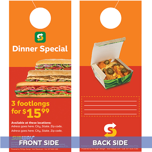 Dinner Special 01 Double-Sided Door Hanger