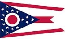 Sticker: State Flag - Ohio (1.5in x 3in)